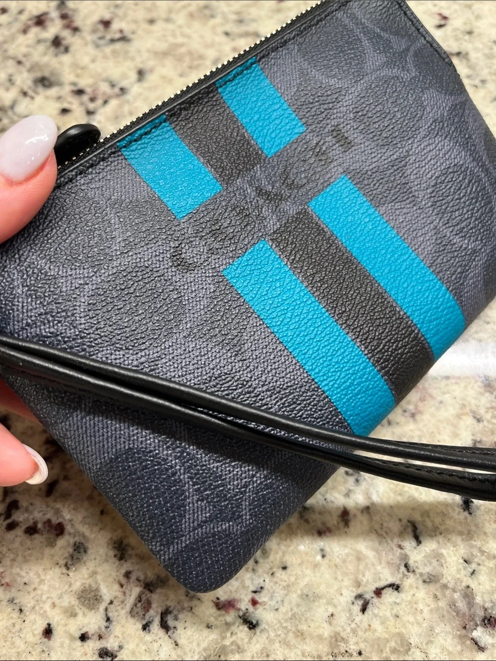 Coach Signature Varsity Stripe Wristlet NWOT